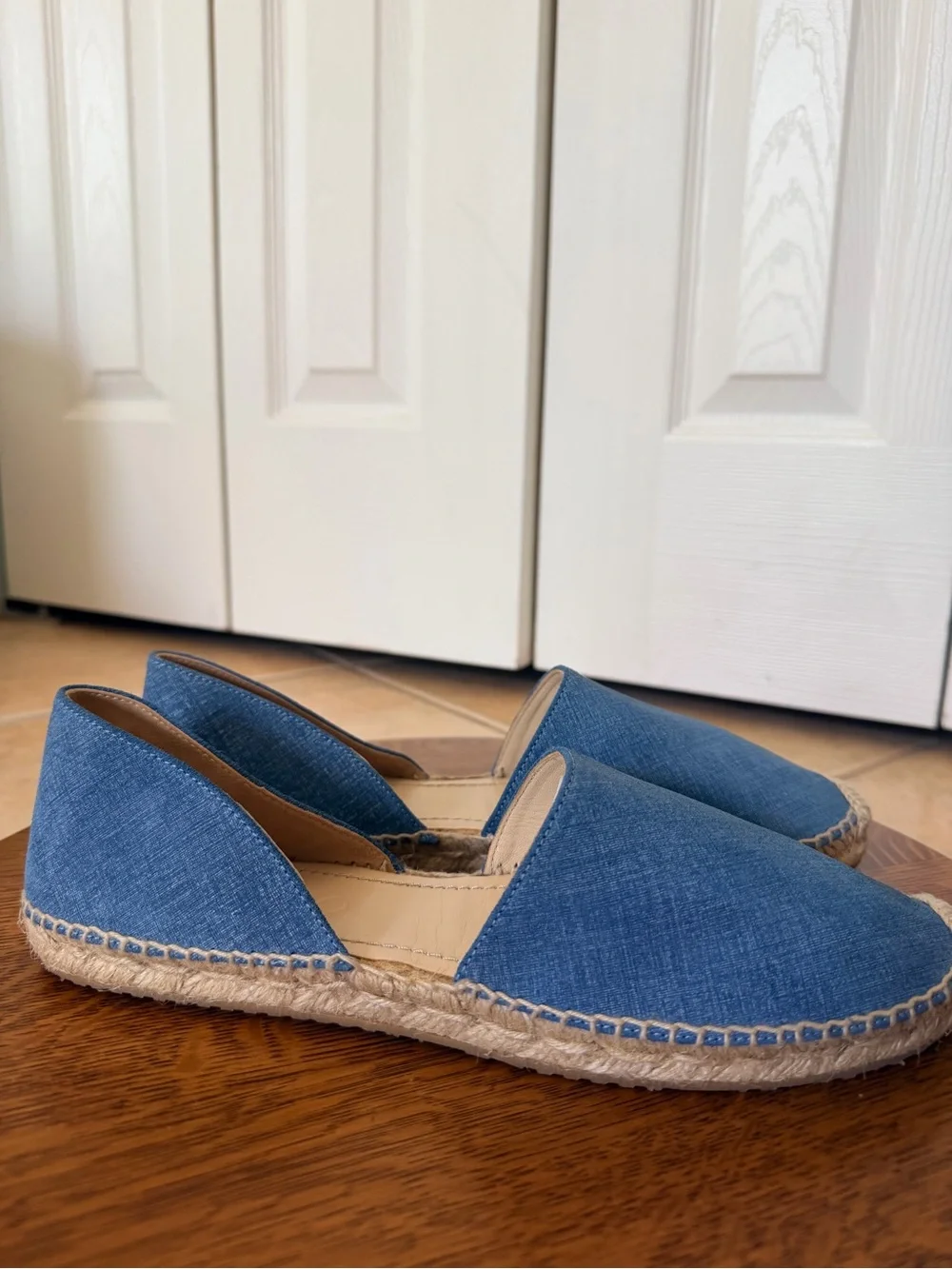Jimmy Choo Dreya Blue Denim d’Orsay Espadrille Slip-Ons Size 40.5/US10